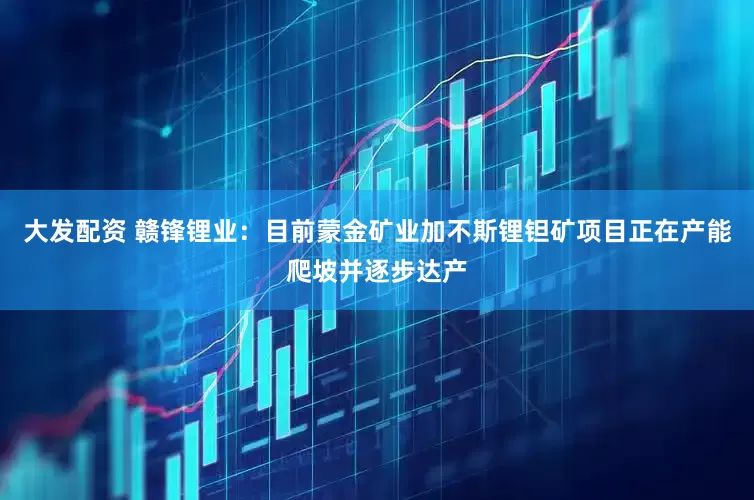 大发配资 赣锋锂业：目前蒙金矿业加不斯锂钽矿项目正在产能爬坡并逐步达产