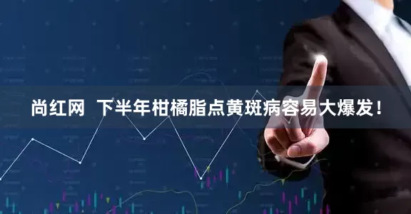 尚红网  下半年柑橘脂点黄斑病容易大爆发！