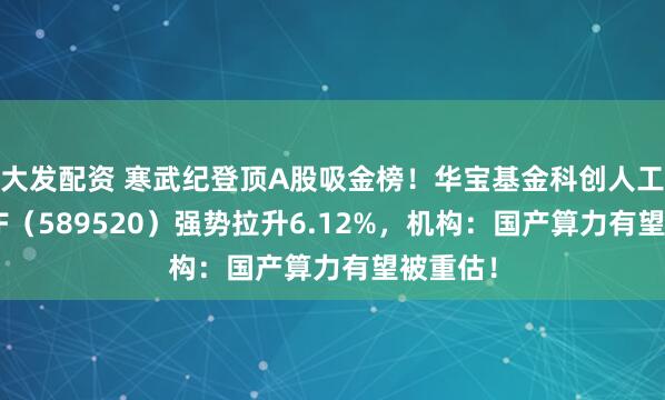 大发配资 寒武纪登顶A股吸金榜！华宝基金科创人工智能ETF（589520）强势拉升6.12%，机构：国产算力有望被重估！